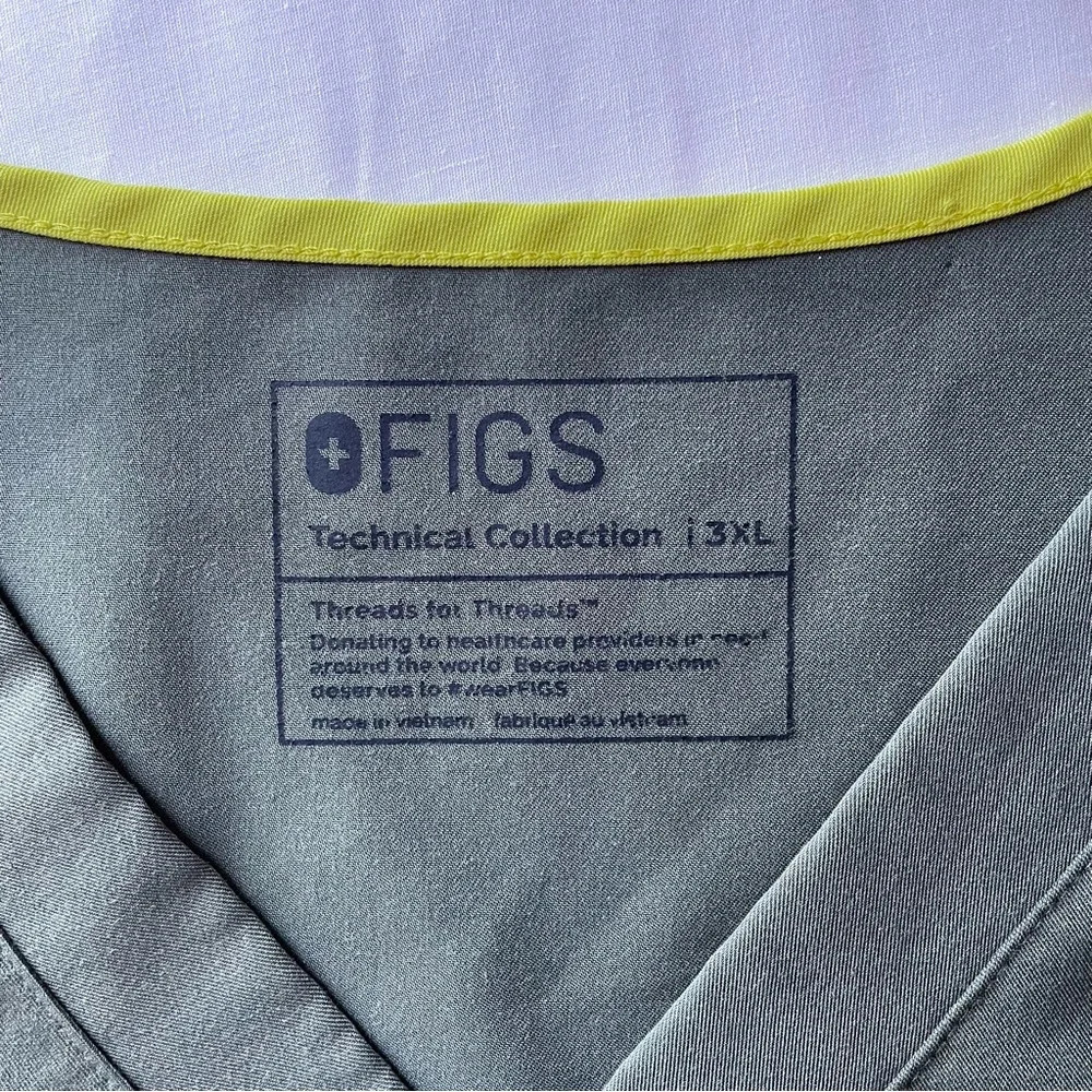 Men’s Figs Leon Three-Pocket Scrub Top Healthcare Nursing Size 3XL Green - Picture 8 of 8